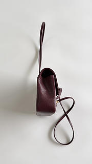 Colestore Chanel Small Flap-Top bag Glossy Calfskin with Grain Effect & Gold-plated Metal Burgundy 22x15x7cm - 4