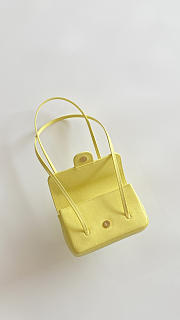 Colestore Chanel Clutch with Leather strap Glossy Calfskin with Grain Effect & Gold-Plated Metal Yellow 17x11.5x5cm - 2