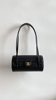 Colestore Chanel Small Bowling Bag Glossy Calfskin with Grain Effect & Gold-plated metal Black  10 x 20.5 x 10cm - 1