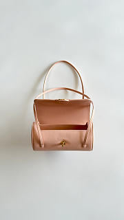 Colestore Chanel Small Bowling Bag Glossy Calfskin with Grain Effect & Gold-plated metal Pink  10 x 20.5 x 10cm - 5