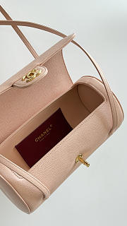 Colestore Chanel Small Bowling Bag Glossy Calfskin with Grain Effect & Gold-plated metal Pink  10 x 20.5 x 10cm - 2