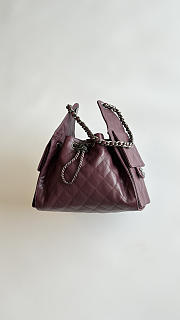 Colestore Chanel 25 Small Handbag Grained Calfskin & Ruthenium Finish Metal Dark Burgundy 30x26x14cm - 6