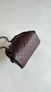 Colestore Chanel 25 Small Handbag Grained Calfskin & Ruthenium Finish Metal Dark Burgundy 30x26x14cm - 3