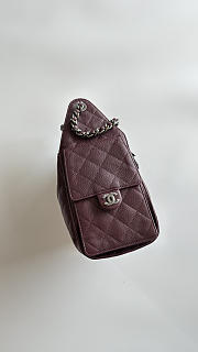 Colestore Chanel 25 Small Handbag Grained Calfskin & Ruthenium Finish Metal Dark Burgundy 30x26x14cm - 2