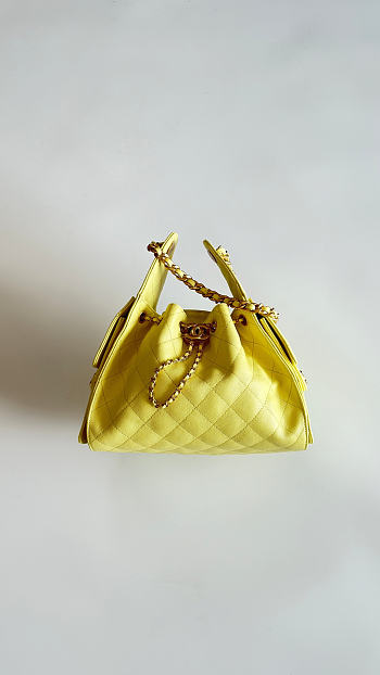 Colestore Chanel 25 Small Handbag Grained Calfskin & Gold-Tone Metal Pale Gold 30x26x14cm