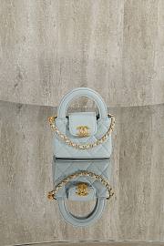 Colestore Chanel Mini Bag Accessories Glossy sheepskin & Gold-plated metal Light Blue 10x6.5x4cm - 1