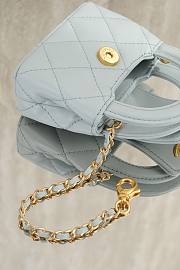 Colestore Chanel Mini Bag Accessories Glossy sheepskin & Gold-plated metal Light Blue 10x6.5x4cm - 6