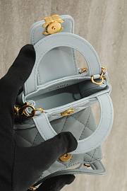 Colestore Chanel Mini Bag Accessories Glossy sheepskin & Gold-plated metal Light Blue 10x6.5x4cm - 5