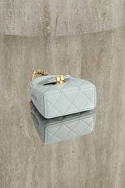 Colestore Chanel Mini Bag Accessories Glossy sheepskin & Gold-plated metal Light Blue 10x6.5x4cm - 4