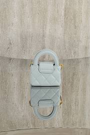 Colestore Chanel Mini Bag Accessories Glossy sheepskin & Gold-plated metal Light Blue 10x6.5x4cm - 2