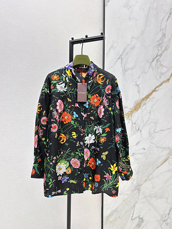 Colestore  Gucci Printed Silk Twill Shirt in Multicolor