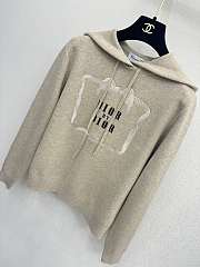Colestore Dior Book Cover Hooded Sweatshirt Beige and Black - 4