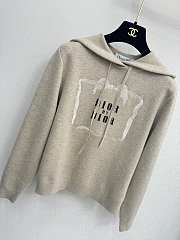 Colestore Dior Book Cover Hooded Sweatshirt Beige and Black - 2