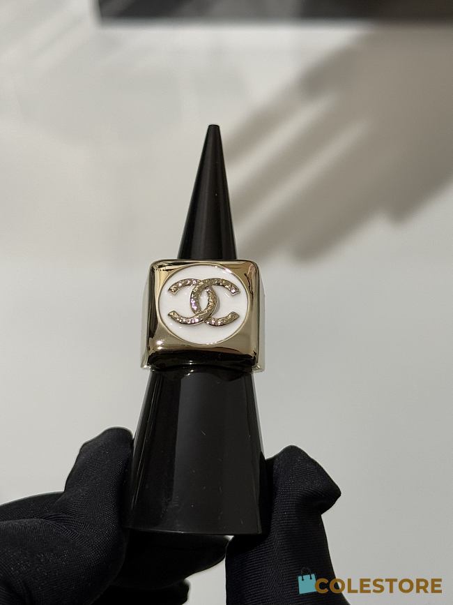 Colestore Chanel Logo CC Signet Ring Square  - 1