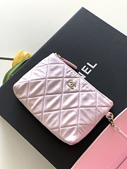 Colestore Chanel Small Shopping bag Braided Straw, Sheepskin & Gold-Colored Metal Beige & Pink  18x41x13cm - 4