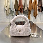Colestore  Miu Miu Ivory Wander Shearling Hobo Bag 20x17x6cm - 1