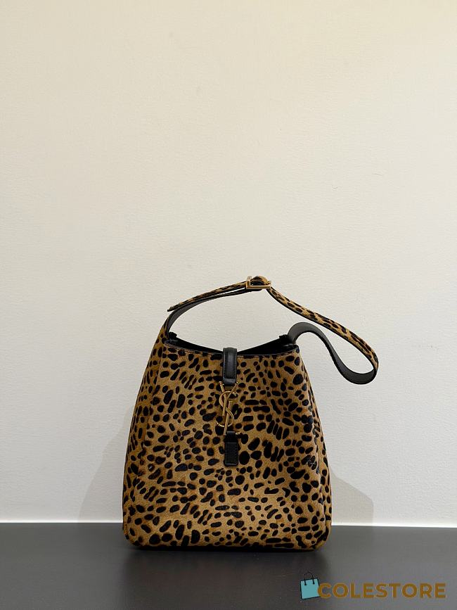 Colestore  Saint Laurent YSL LE 5 À 7 Supple Small in Pony Hair Leather in Beige Leopard 23×25×8.5cm - 1