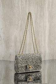 Colestore Chanel Crystal-Embellished Classic Flap Bag Silver/Grey 20cm - 5