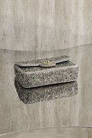 Colestore Chanel Crystal-Embellished Classic Flap Bag Silver/Grey 20cm - 2