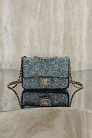 Colestore Chanel Crystal-Embellished Classic Flap Bag Blue/Multicolor 20cm - 1
