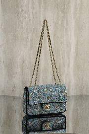 Colestore Chanel Crystal-Embellished Classic Flap Bag Blue/Multicolor 20cm - 6