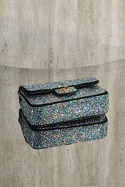 Colestore Chanel Crystal-Embellished Classic Flap Bag Blue/Multicolor 20cm - 3