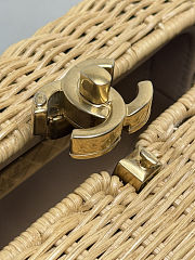 Colestore Chanel Vanity Bag   Braided Rattan & Gold-colored Metal  Beige  11.5 x 19.5 x 11cm - 6