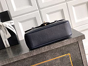 	 Colestore Chanel Small Flap-Top bag Glossy Calfskin with Grain Effect & Gold-plated Metal Dark Blue/Navy 22x15x7cm - 4
