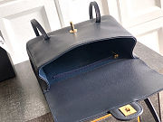 	 Colestore Chanel Small Flap-Top bag Glossy Calfskin with Grain Effect & Gold-plated Metal Dark Blue/Navy 22x15x7cm - 2