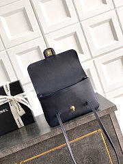 	 Colestore Chanel Small Flap-Top bag Glossy Calfskin with Grain Effect & Gold-plated Metal Dark Blue/Navy 22x15x7cm - 3