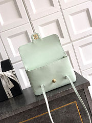 	 Colestore Chanel Small Flap-Top bag Glossy Calfskin with Grain Effect & Gold-plated Metal Light Green 22x15x7cm - 4