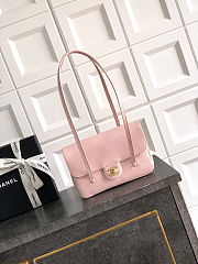 	 Colestore Chanel Small Flap-Top bag Glossy Calfskin with Grain Effect & Gold-plated Metal Light Pink 22x15x7cm - 1