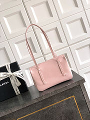 	 Colestore Chanel Small Flap-Top bag Glossy Calfskin with Grain Effect & Gold-plated Metal Light Pink 22x15x7cm - 4
