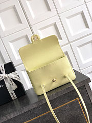 	 Colestore Chanel Small Flap-Top bag Glossy Calfskin with Grain Effect & Gold-plated Metal Light Yellow 22x15x7cm - 6