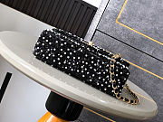 Colestore Chanel Evening Party bag Sequins, Artificial Pearls & Gold-colored Metal Black & White 20cm - 5