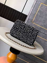 Colestore Chanel Evening Party bag Sequins, Artificial Pearls & Gold-colored Metal Black & White 20cm - 4