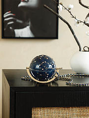 Colestore Chanel Celestial Globe Minaudière Resin, Crystal Embellishments & Gold-tone metal Dark Blue  - 6