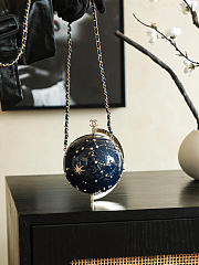 Colestore Chanel Celestial Globe Minaudière Resin, Crystal Embellishments & Gold-tone metal Dark Blue  - 5