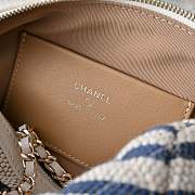 Colestore Chanel Clutch with Strap Crocheted Fabric, Sheepskin & Gold-colored metal Blue 11.5x18.5x11cm - 3