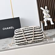 Colestore Chanel Clutch with Strap Crocheted Fabric, Sheepskin & Gold-colored metal Black 11.5x18.5x11cm - 4