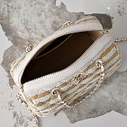 Colestore Chanel Clutch with Strap Crocheted Fabric, Sheepskin & Gold-colored metal Beige 11.5x18.5x11cm - 2