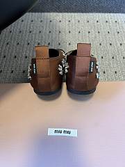 Colestore Miu Miu Crystal-Embellished Ballet Flats Brown - 3