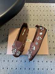 Colestore Miu Miu Crystal-Embellished Ballet Flats Brown - 6
