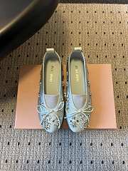 Colestore Miu Miu Crystal-Embellished Ballet Flats Silver - 1