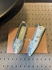 Colestore Miu Miu Crystal-Embellished Ballet Flats Silver - 2