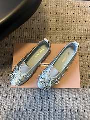 Colestore Miu Miu Crystal-Embellished Ballet Flats Silver - 5