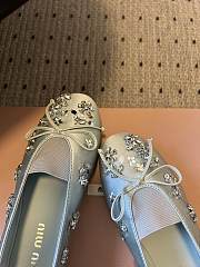 Colestore Miu Miu Crystal-Embellished Ballet Flats Silver - 6