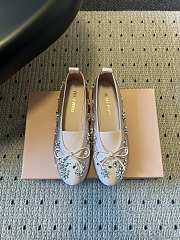 Colestore Miu Miu Crystal-Embellished Ballet Flats Beige - 1