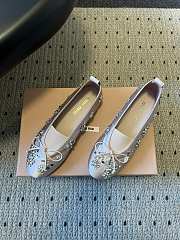 Colestore Miu Miu Crystal-Embellished Ballet Flats Beige - 4