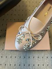 Colestore Miu Miu Crystal-Embellished Ballet Flats Beige - 3